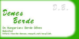denes berde business card